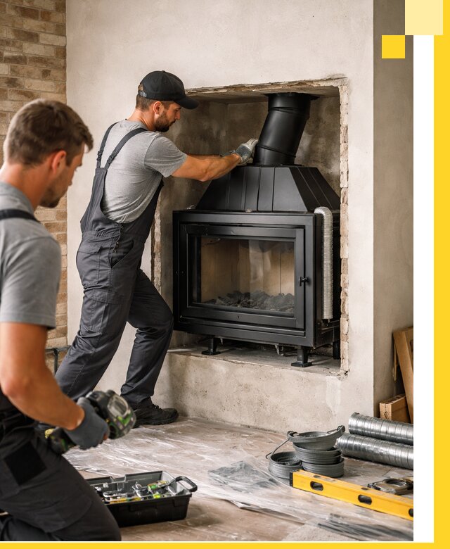 Установка каминных топок в Протвине: монтаж, подключение