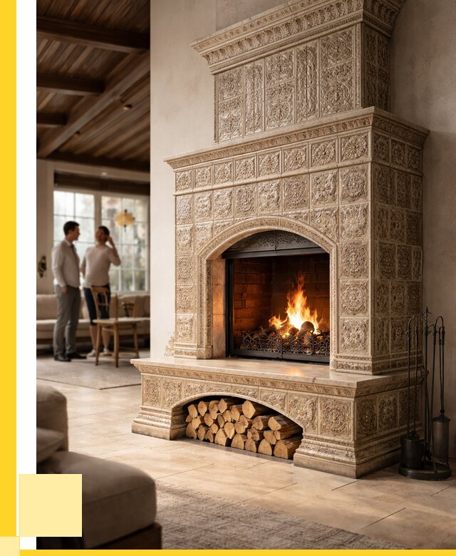 Купить изразцовый камин в Протвине от 254375 р. | ЭриданПрн