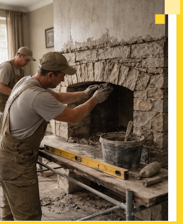 Изготовление каминов под ключ в Протвине, монтаж и отделка