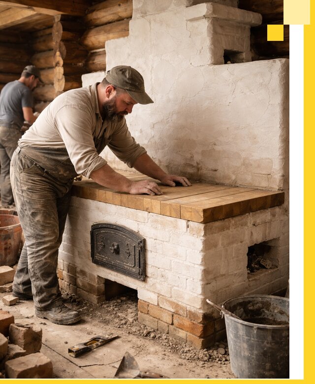 Проектирование и установка русской печи с лежанкой в Протвине