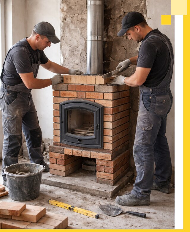 Монтаж печи камина под ключ в Протвине с гарантией и пусконаладкой