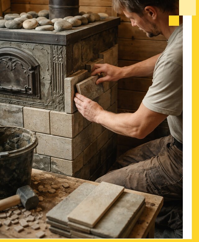 Облицовка банных печей в Протвине профессиональная отделка