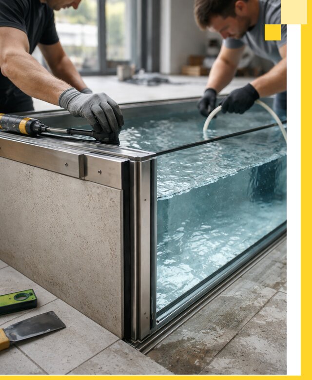 Проектирование и монтаж стеклянных бассейнов в Протвине