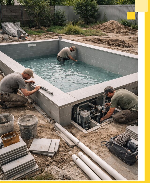 Строительство и монтаж бассейнов для дачи под ключ в Протвине