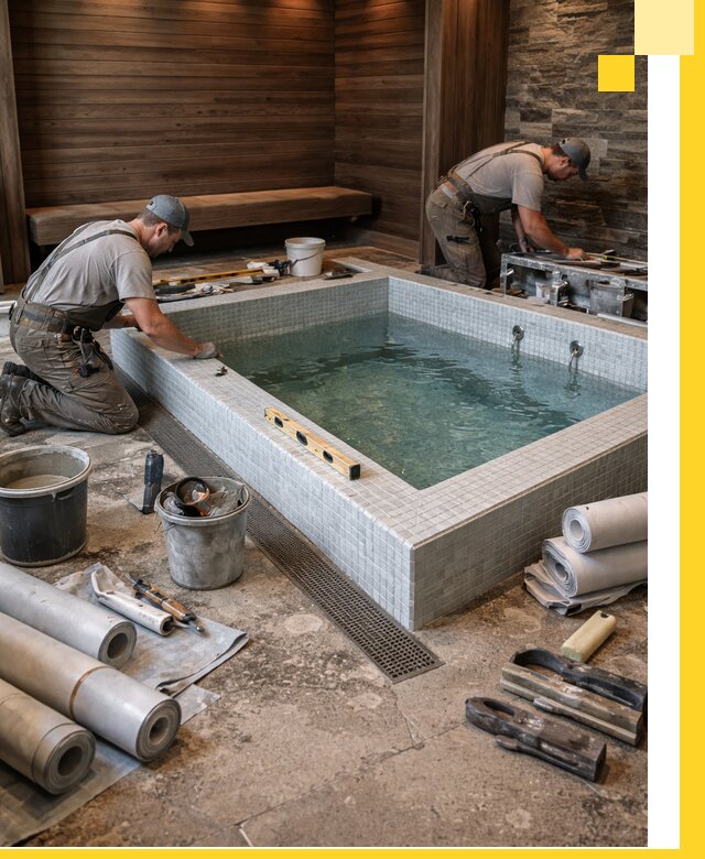 Установка и строительство бассейнов для сауны в Протвине