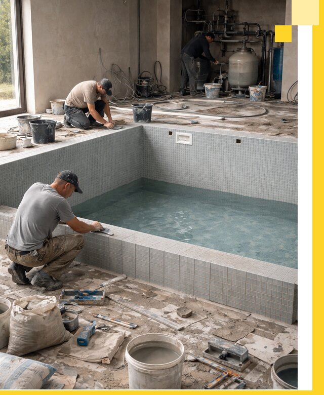 Строительство и монтаж бассейнов в помещении в Протвине