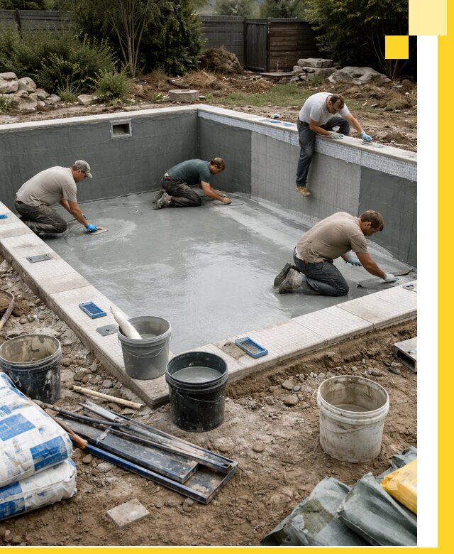 Изготовление и монтаж чаши бассейна под ключ в Протвине