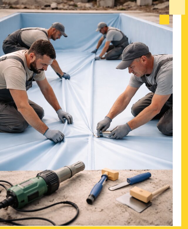 ПВХ пленка для бассейнов с монтажом и гарантией в Протвине