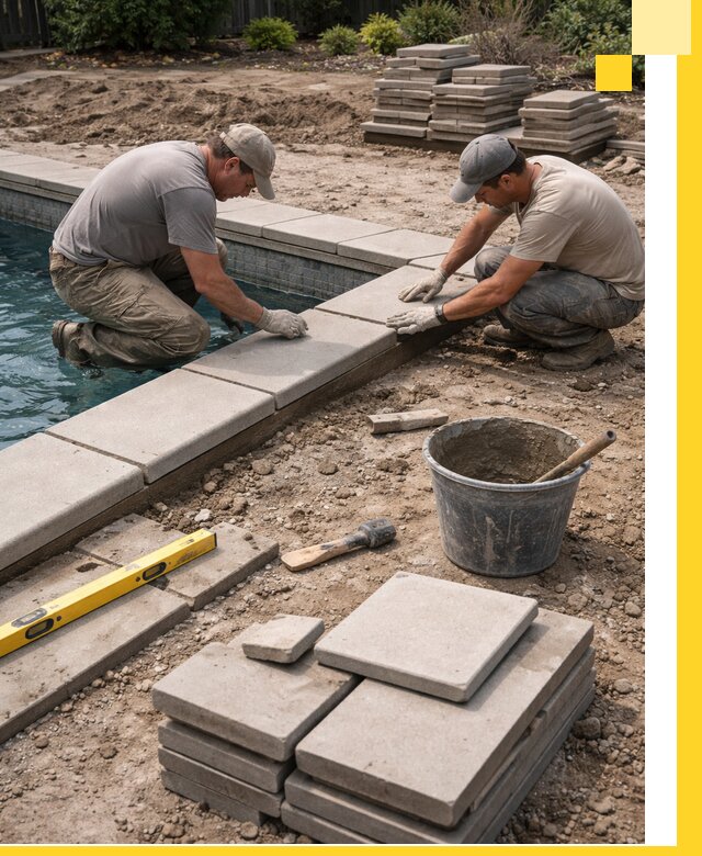 Установка и изготовление копингового камня для бассейнов в Протвине