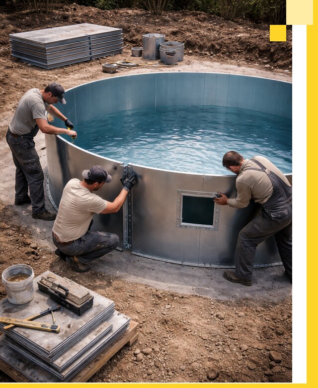 Круглые бассейны под ключ в Протвине проектирование и монтаж