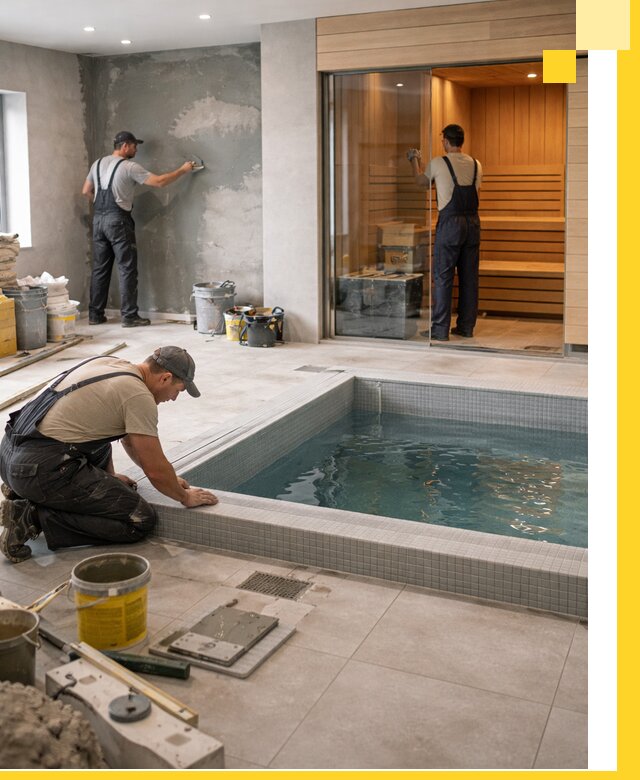 Проектирование и строительство сауны с бассейном в Протвине