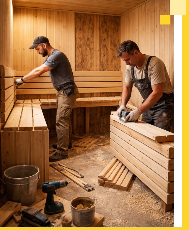 Профессиональный комплексный ремонт саун под ключ в Протвине