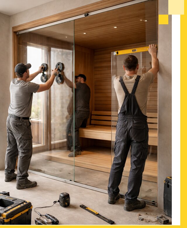 Производство и монтаж стеклянных саун под ключ в Протвине