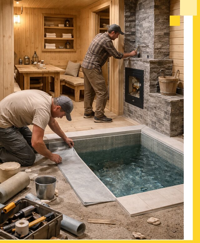 Строительство бань с комнатой отдыха под ключ в Протвине