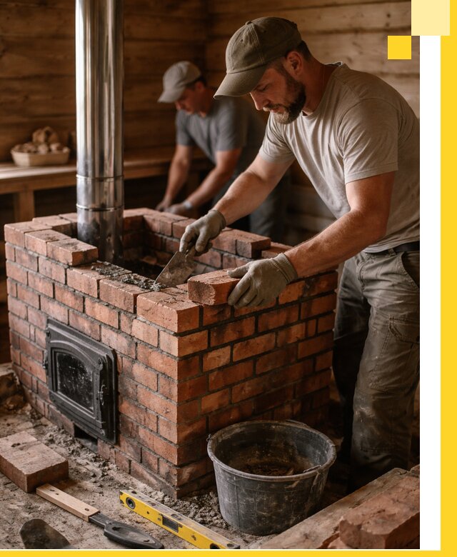 Кирпичные печи для бани под ключ в Протвине, проект и монтаж