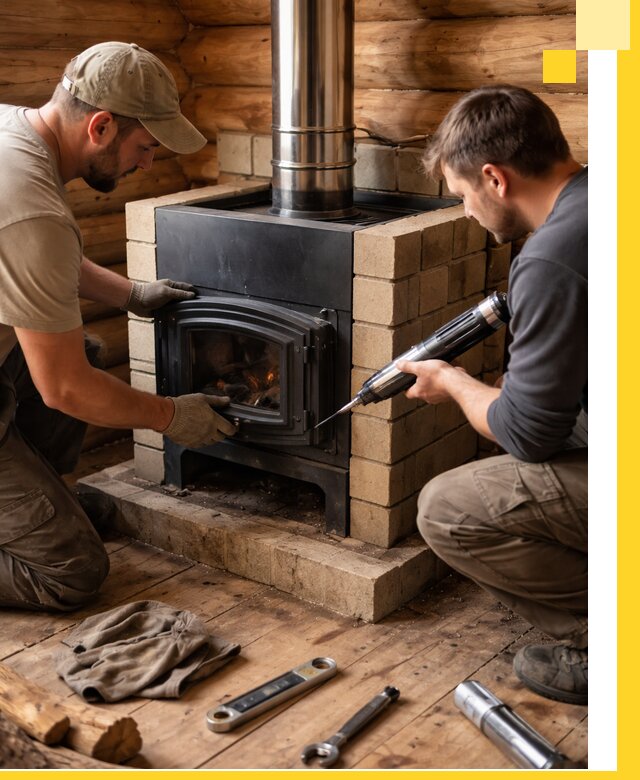 Монтаж и установка печи в бане под ключ с гарантией в Протвине