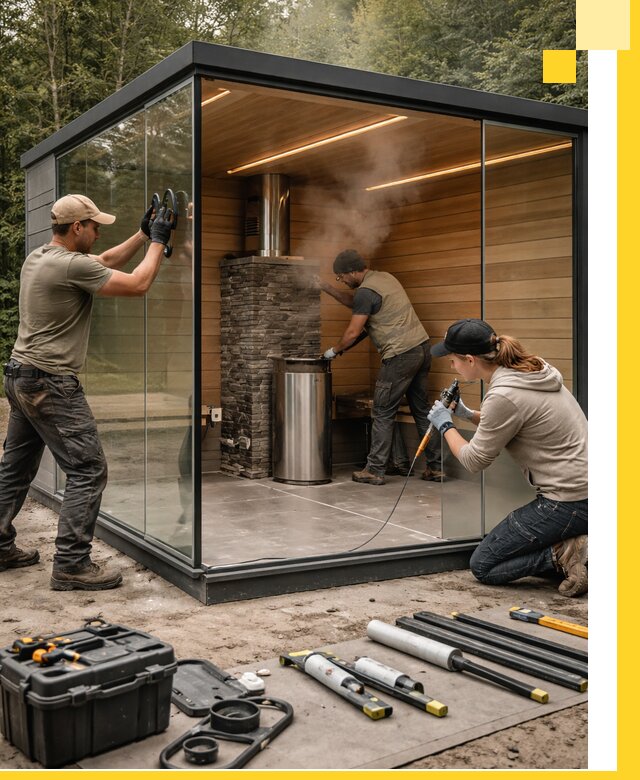 Проектирование и строительство стеклянных бань в Протвине