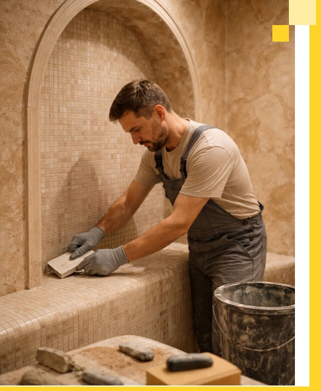 Профессиональная отделка хамамов с мозаикой под ключ в Протвине