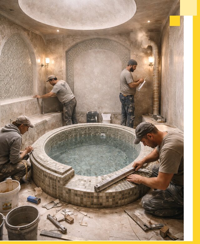 Профессиональное строительство хамама с бассейном в Протвине под ключ