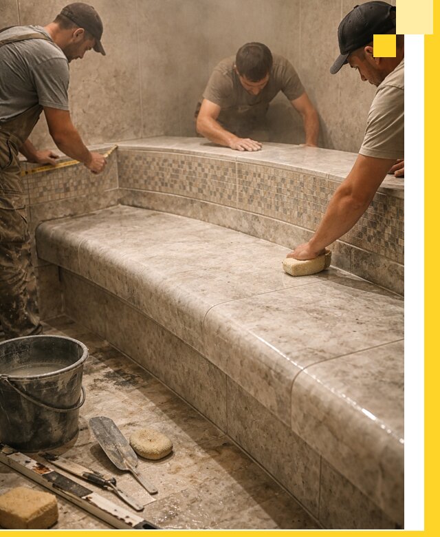 Изготовление и установка сидений для хамама в Протвине